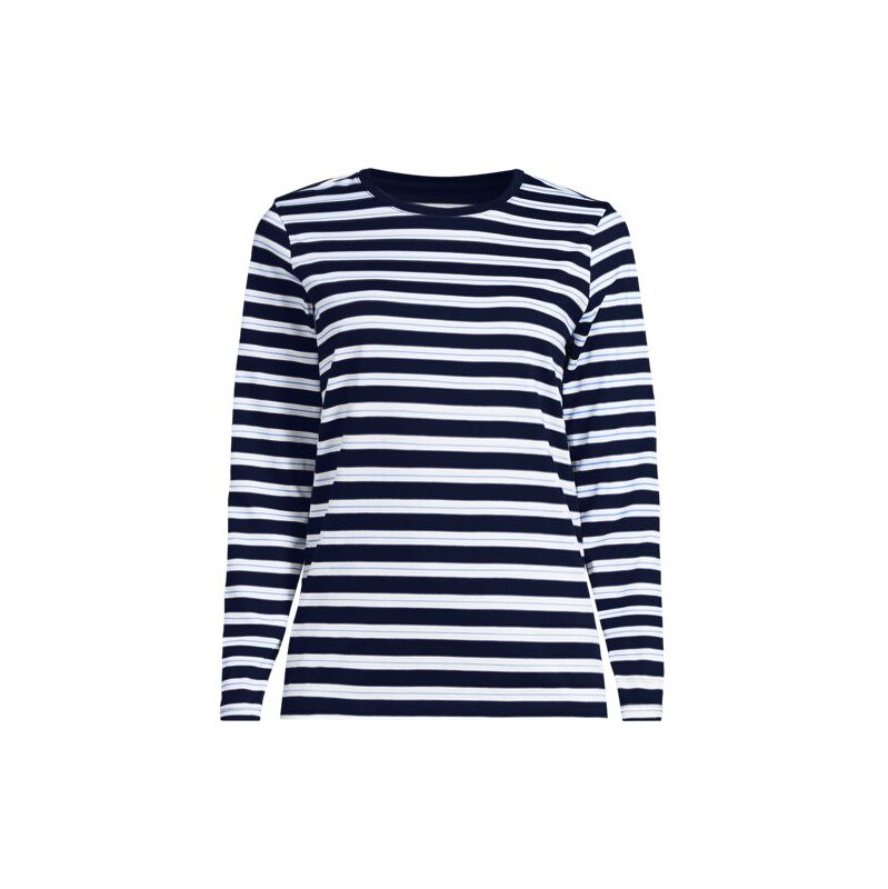 Supima Long Sleeve Crew Neck T-shirt, Women, size: M, petite,