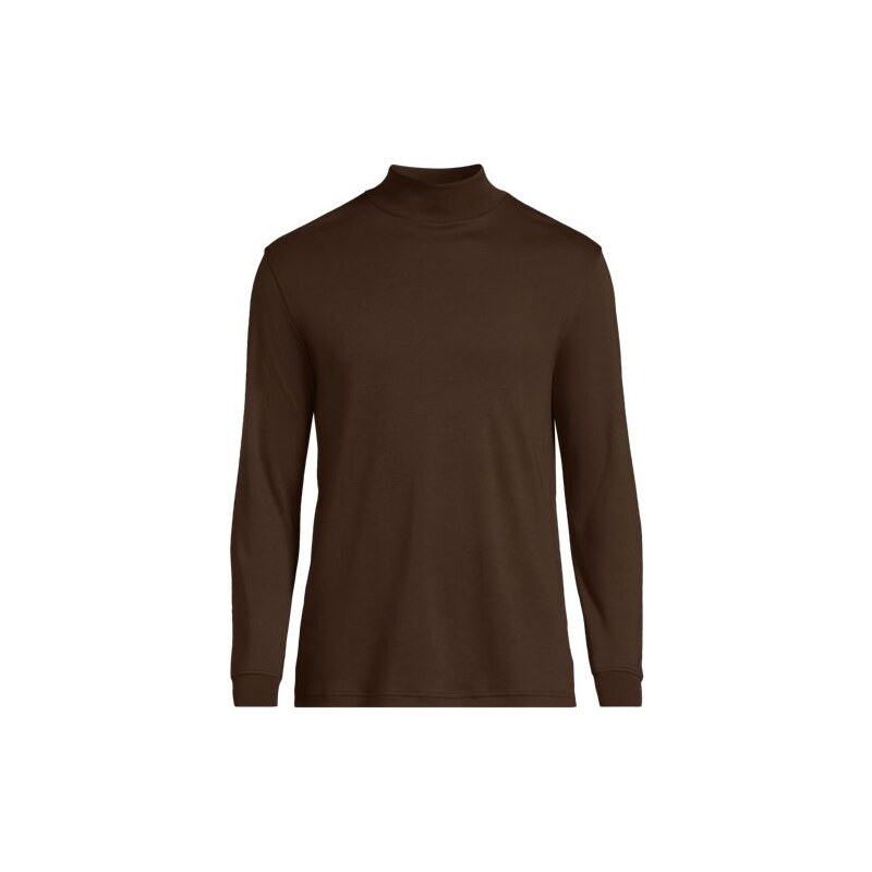 Supima Jersey Polo Neck, Men, size: M, regular, Brown, Cotton,