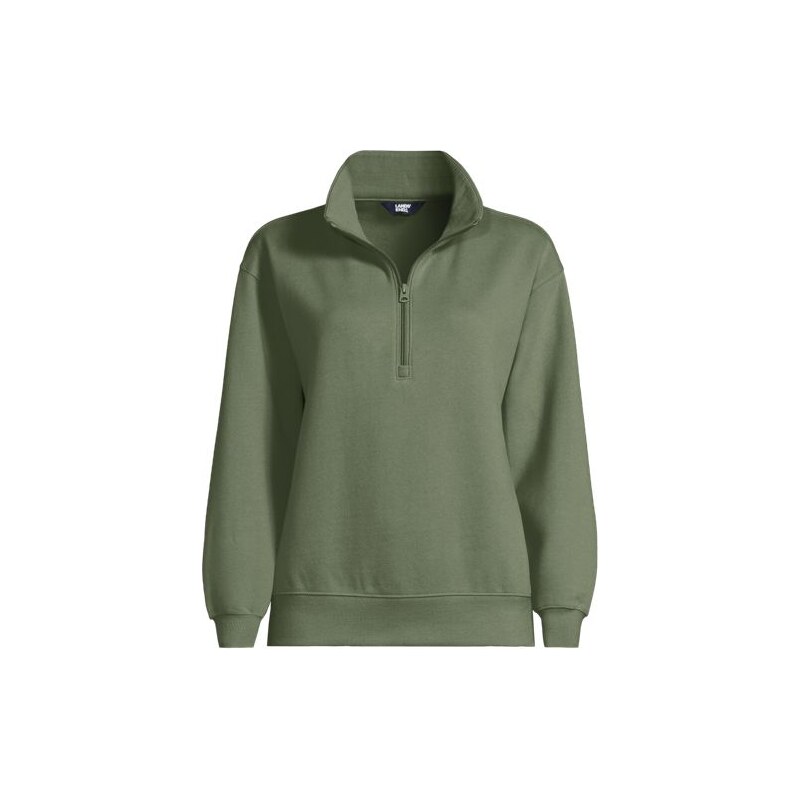 Quarter Zip Serious Sweats Sweatshirt, Women, size: 20-22, plus, Green 115200175