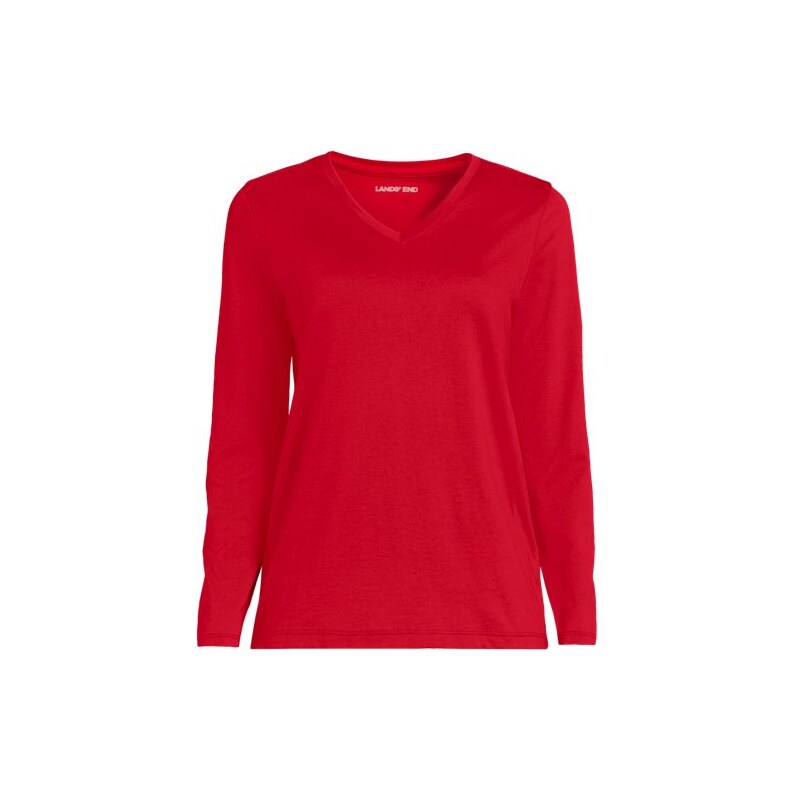 Supima Long Sleeved T-shirt, Women, size: 24-26, plus, Red, Cotton, by 115261048