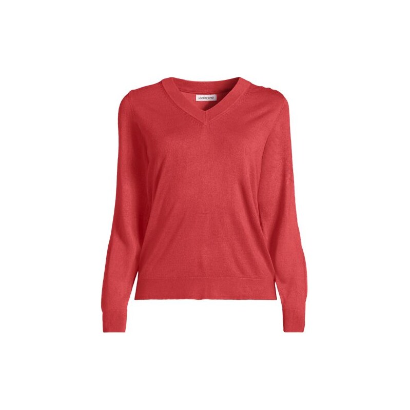 CashTouch V-Neck Jumper, Women, size: L, regular, Orange,