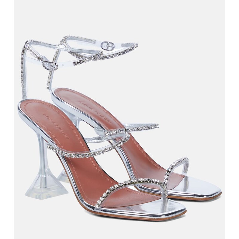 Amina Muaddi Gilda embellished PVC sandals