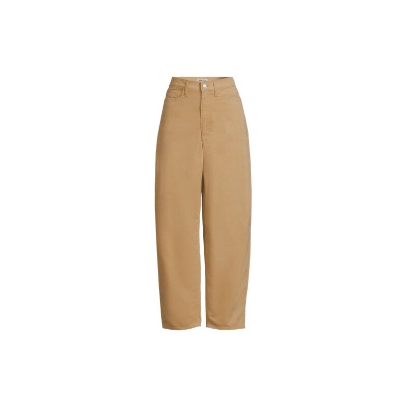 Corduroy Barrel Leg Jeans, Women, size: 10, petite, Ivory, Cotton, by 115230953