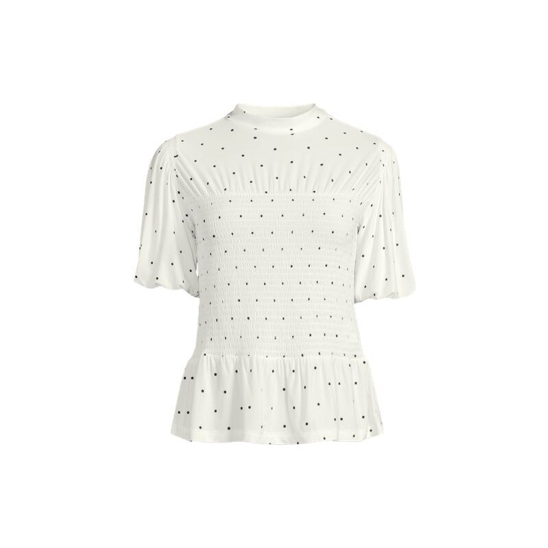Silky Knit Bubble Sleeve Smocked Mock Neck, Women, size: 20-22, plus, 113597496