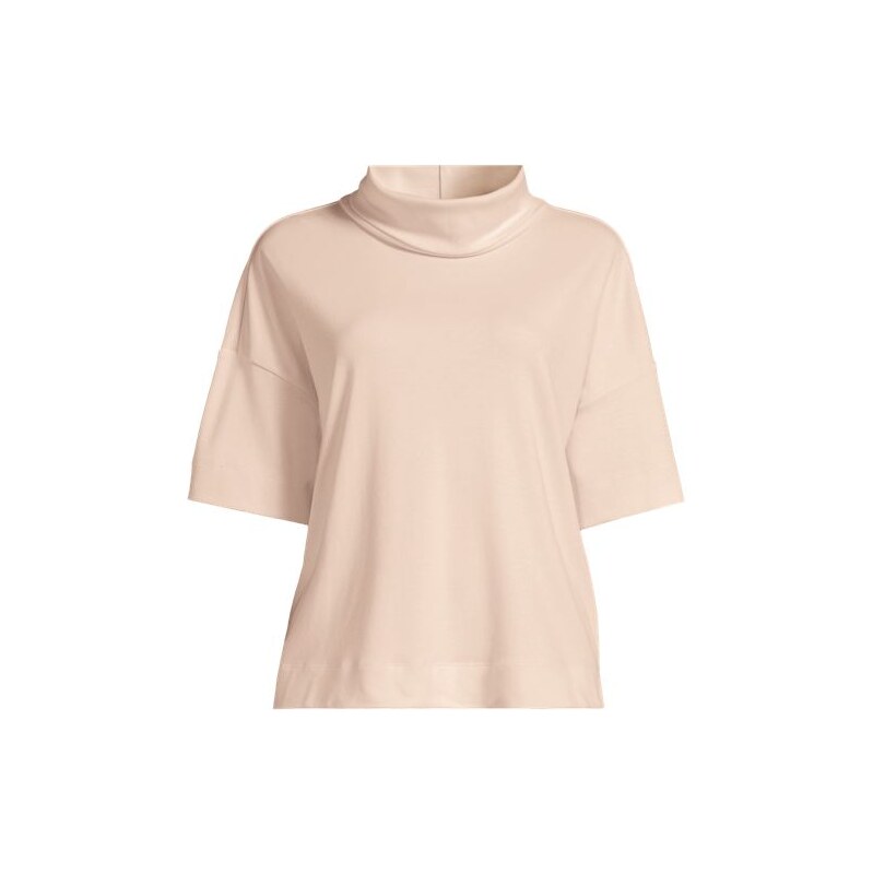 Relaxed Short Sleeve Supima Cotton Polo Neck Top, Women, size: 20-22, 114149497