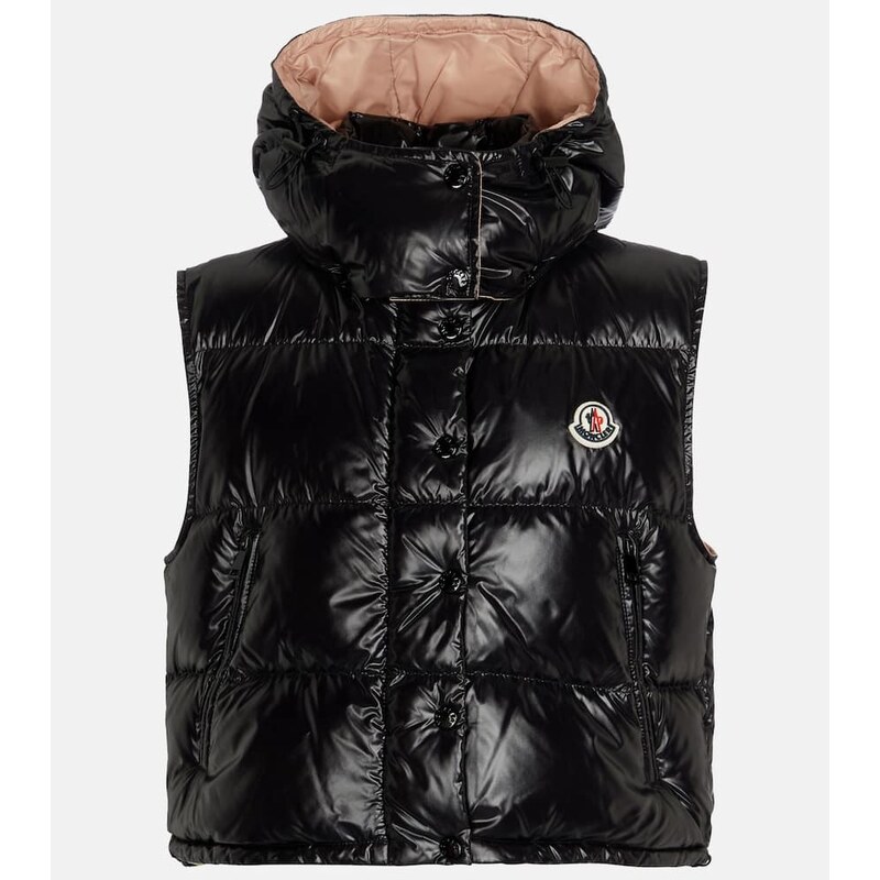 Dámská vesta Moncler v barvě černé s pruhovaným efektem