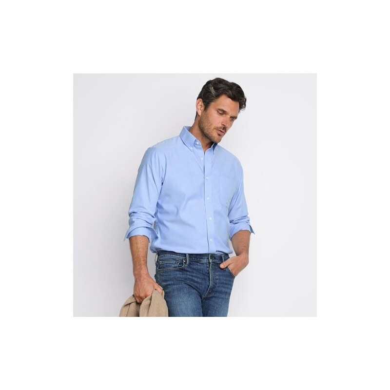 Non-iron Supima Oxford Shirt, Traditional Fit, Men, size: 16/34,