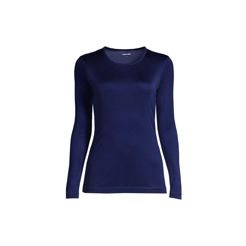 Lightweight Silk Interlock Crew Neck Top, Women, size: 2X, plus,