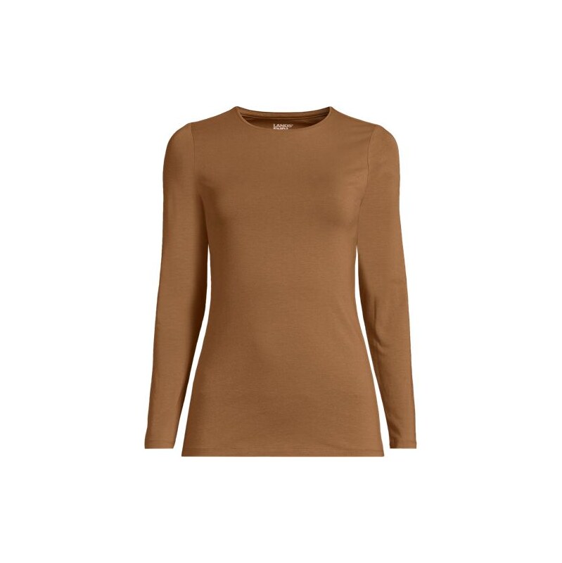 Cotton Modal Long Sleeve Crew Neck Top, Women, size: 20-22, plus, Misc 115015809