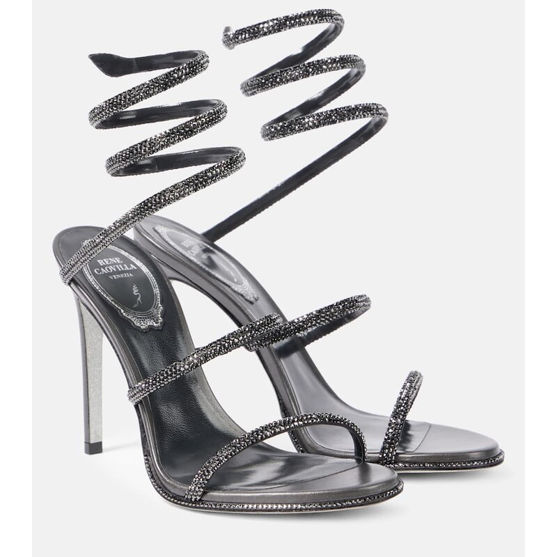 Rene Caovilla Cleo embellished leather sandals