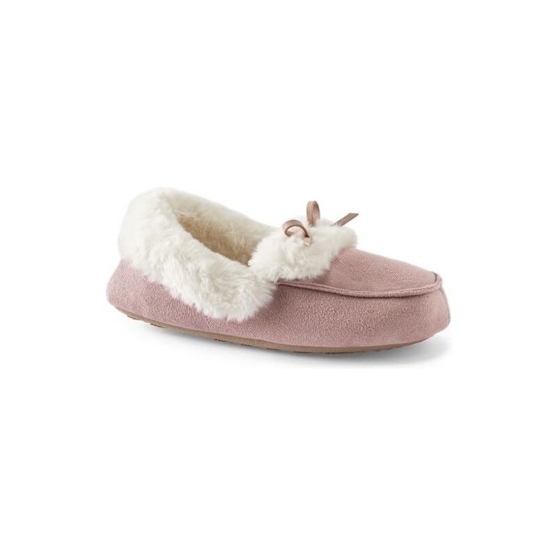 Faux Suede Moccasin Slippers, Women, size: 37, regular, Pink, 115261930