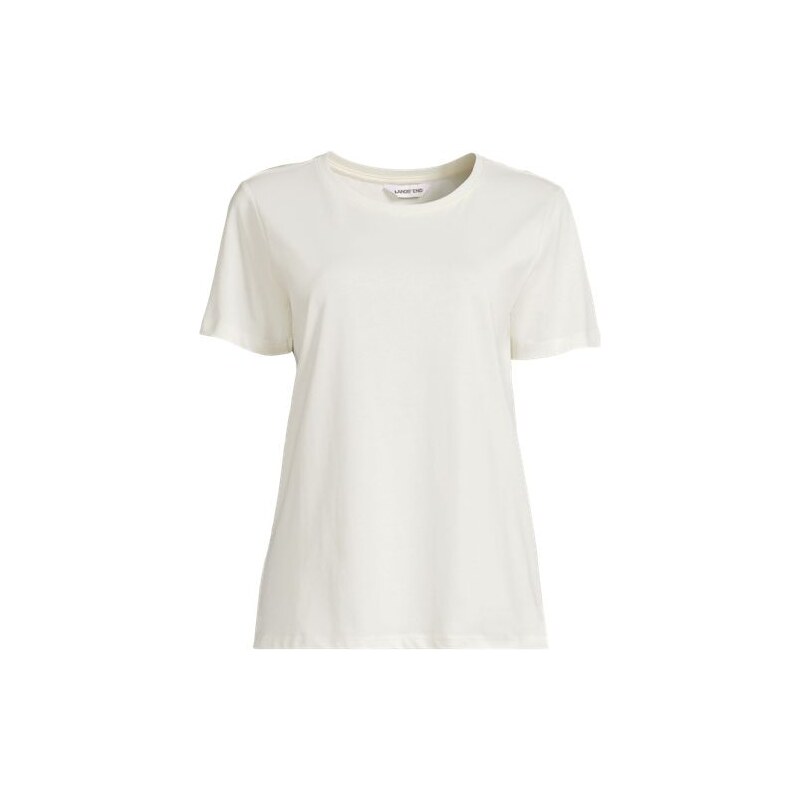 Supima Crew Neck T-Shirt, Women, size: 10-12, regular, Ivory, Cotton, 115199879