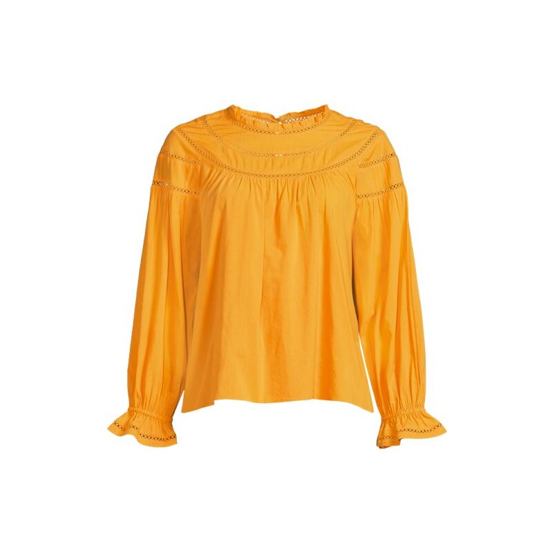 Cotton-Modal Voile Top, Women, size: 20-22, plus, Orange, Cotton-blend 113288096