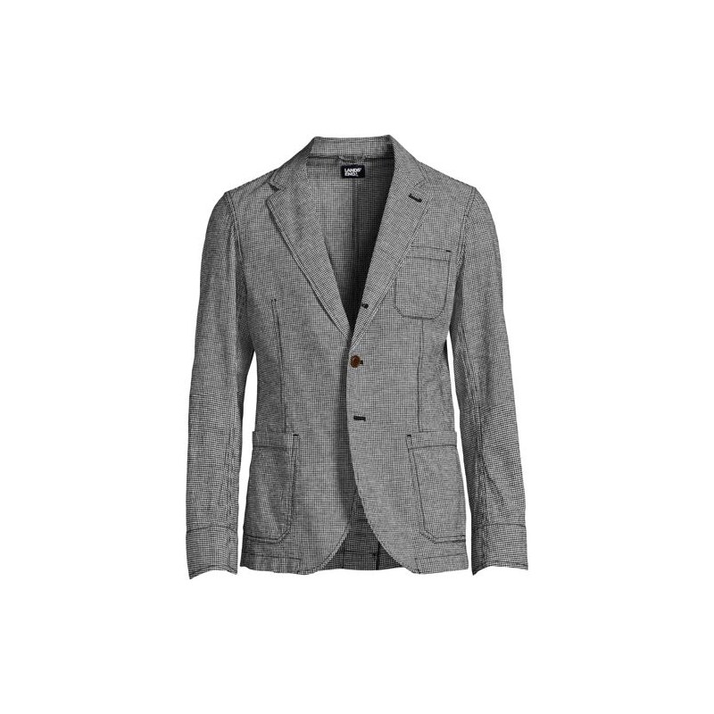 Soft Ease Linen Blend Blazer, Men, size: M, regular, Black, by