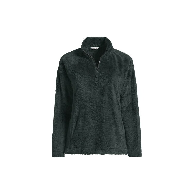 Softest Fleece Quarter Zip Top, Women, size: 10-12, regular, Green, 113530095