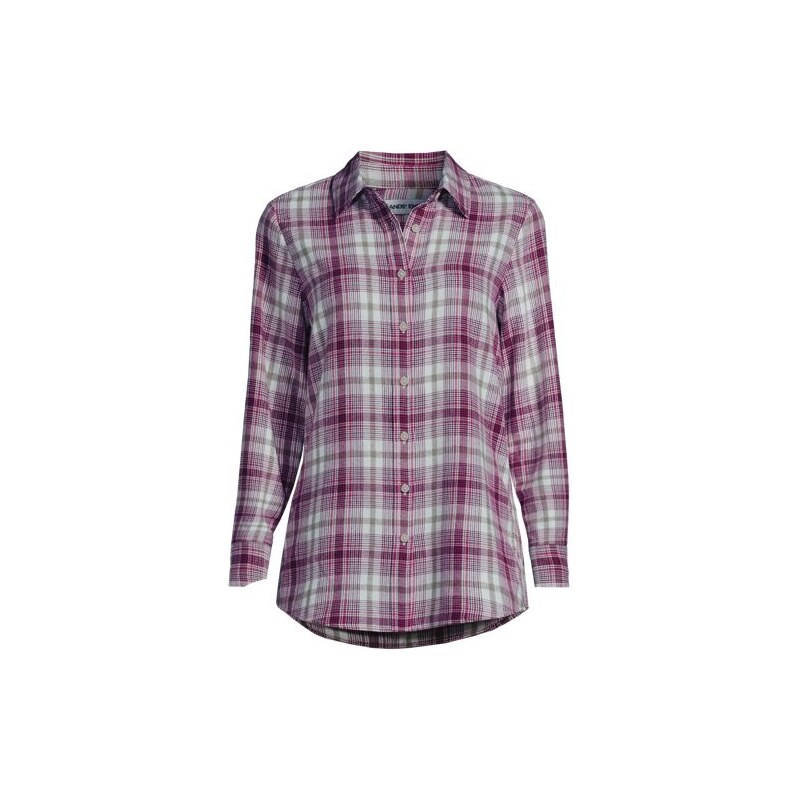 Long Sleeve Flannel Boyfriend Shirt, Women, size: XS, petite,