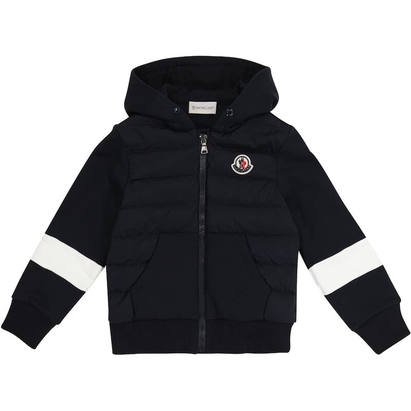 Moncler Enfant Cotton and quilted down hoodie