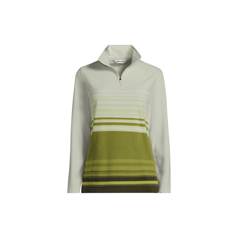 Fleece Half Zip Top, Women, size: 24-26, plus, Green, Polyester, by 113321797