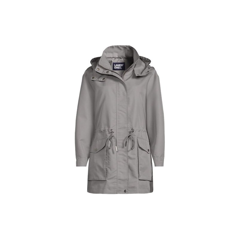 Water Resistant Longline Cotton Jacket, Women, size: M, regular,