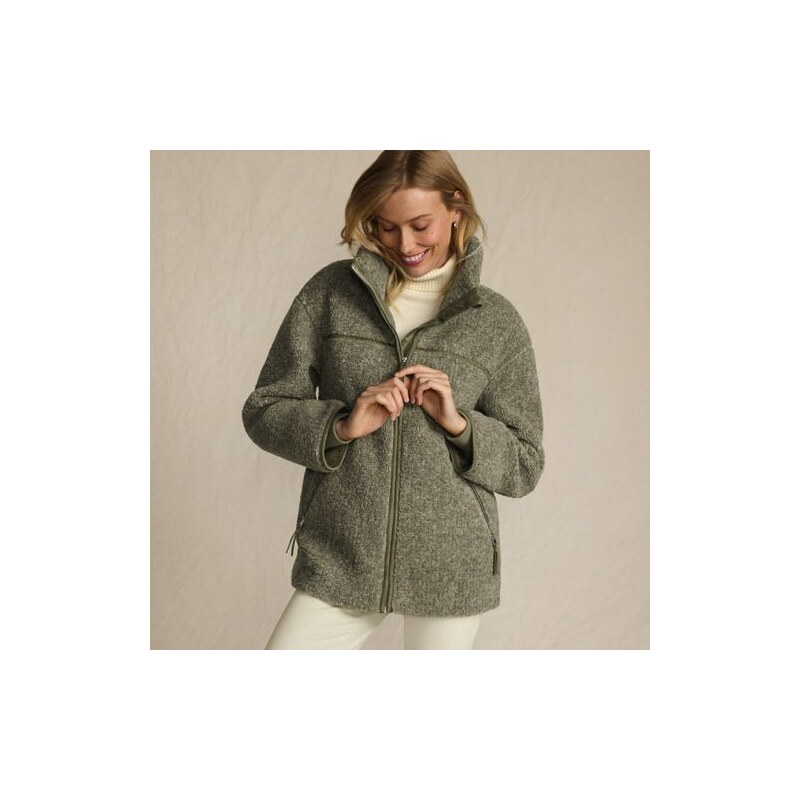 Borg Fleece Jacket, Women, size: 10-12, regular, Green, Polyester, by 114972920