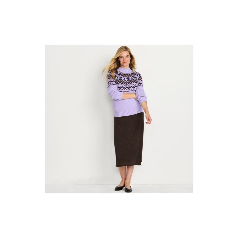 Crinkle Bias Pull-on Midi Skirt, Women, size: 10, petite, Brown, 113597125