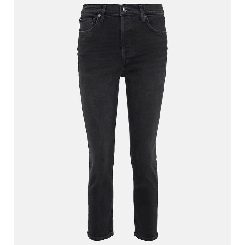 Agolde Riley high-rise cropped slim jeans
