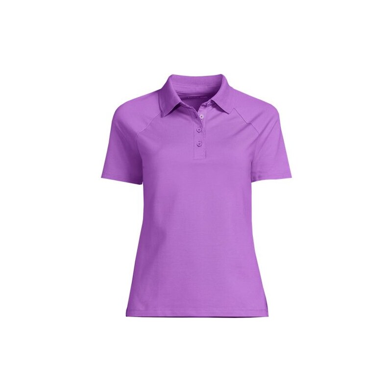 Slim Fit Pique Polo Shirt, Women, size: L, petite, Pink, Cotton