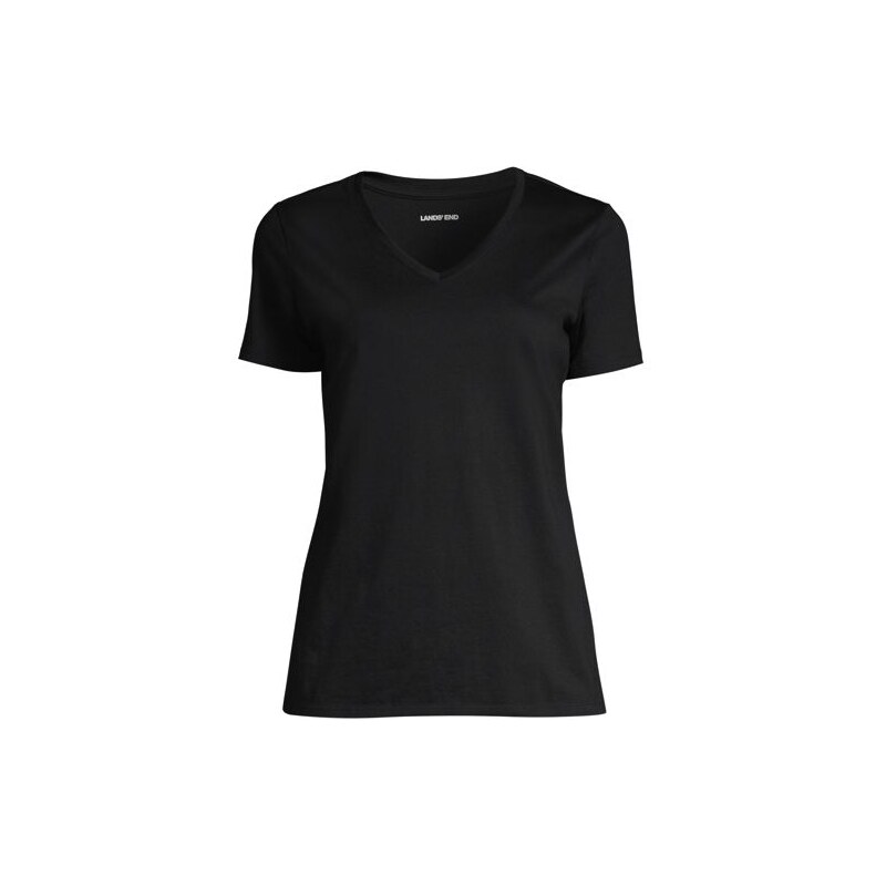 Supima Short Sleeve V-neck T-shirt, Women, size: S, petite,