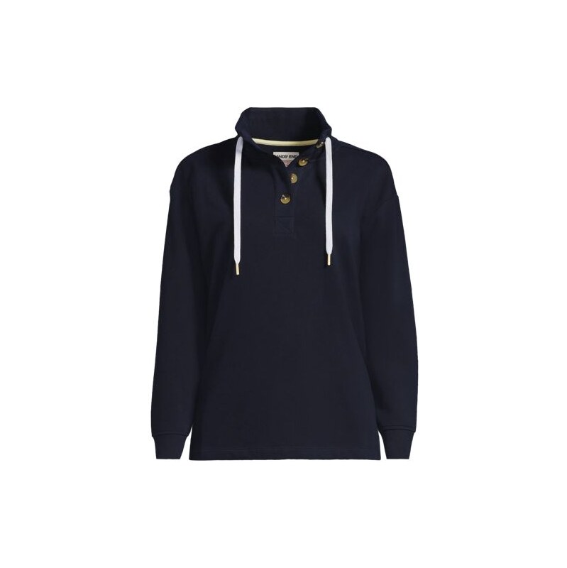 Serious Sweats Button Neck Sweatshirt, Women, size: 20-22, plus, Blue, 115236578