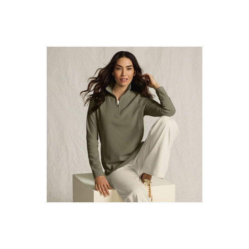 Anyweather Quarter Zip Fleece Top, Women, size: 8, regular, Green, 115261152