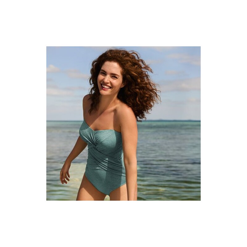 Bandeau Slender Swimsuit - Shine, Women, size: 10, regular, Green, 113266429
