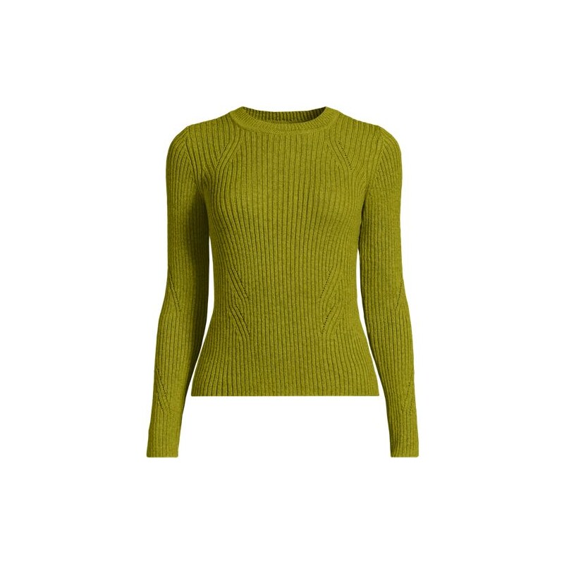 Ribbed Cotton Blend Sweater, Women, size: XL, regular, Green,