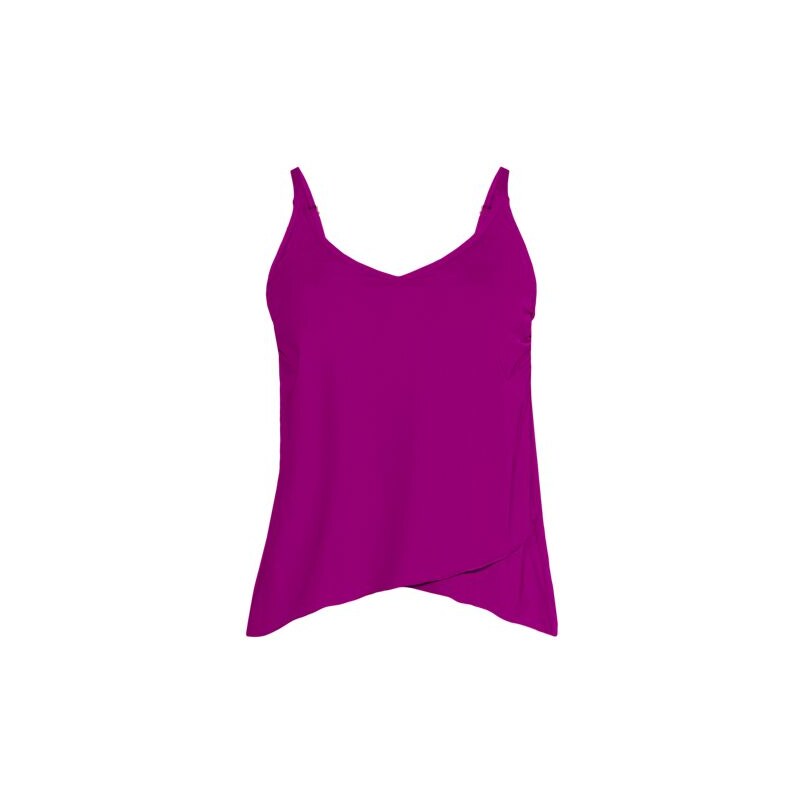Tulip Hem Tankini Top, Women, size: 10 12, regular, Purple, Nylon 115037649