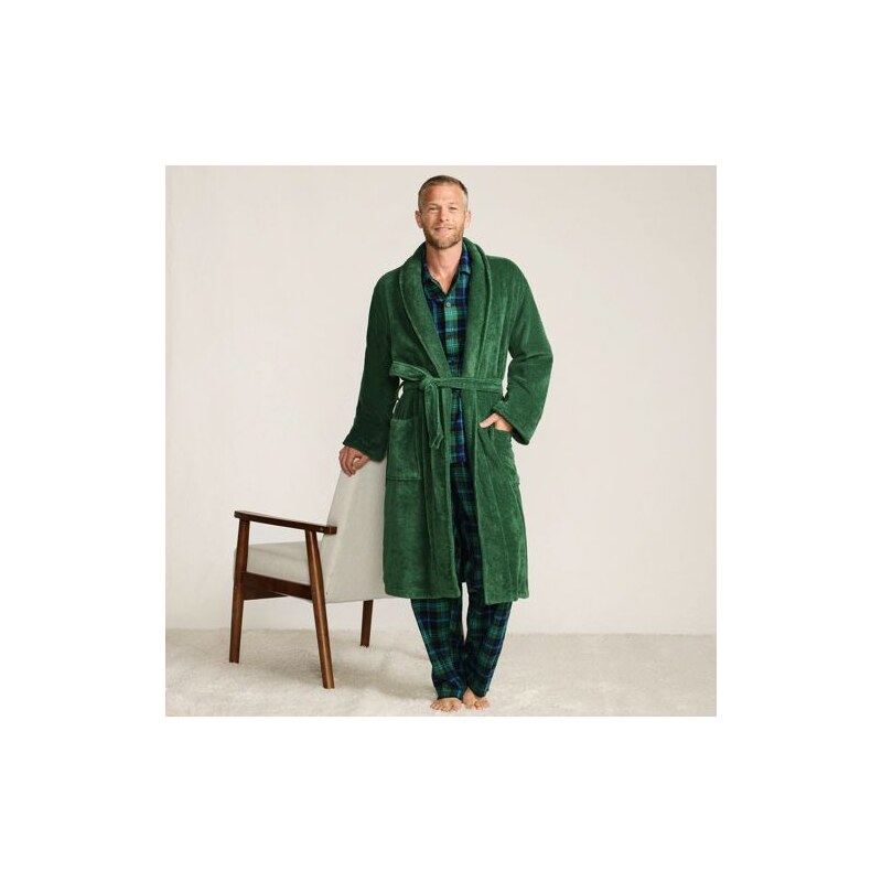 Turkish Terry Bath Robe, Men, size: XXL, regular, Green, Cotton,