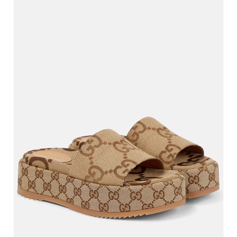 Gucci GG Maxi canvas platform slides