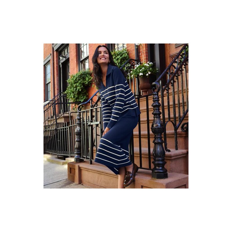 Co-ord Stripe Sweater Knit Midi Skirt, Women, size: 10-12, regular, 113351302