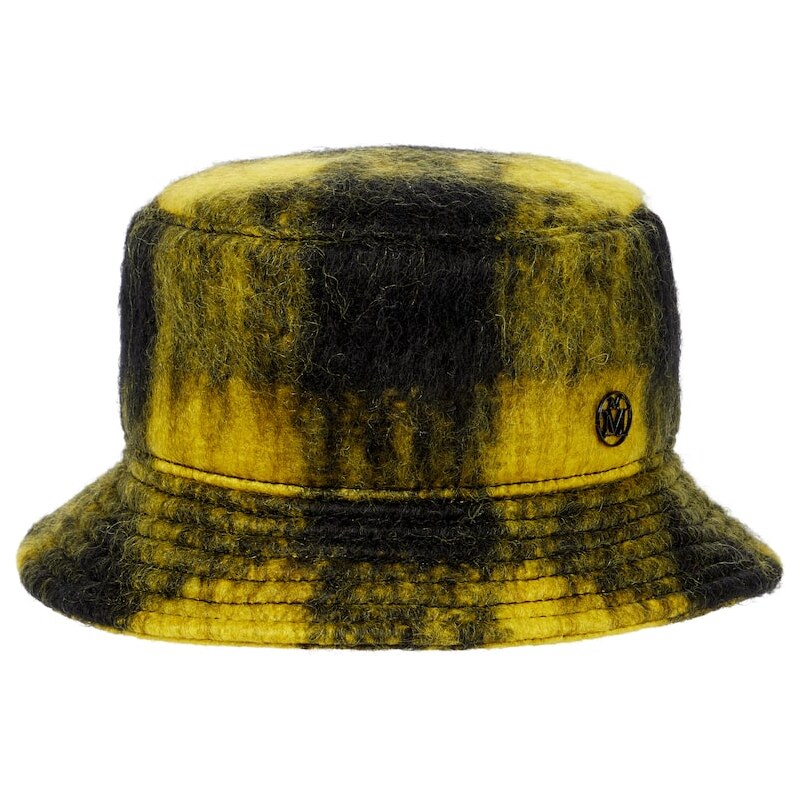 Maison Michel Jason checked mohair-blend bucket hat
