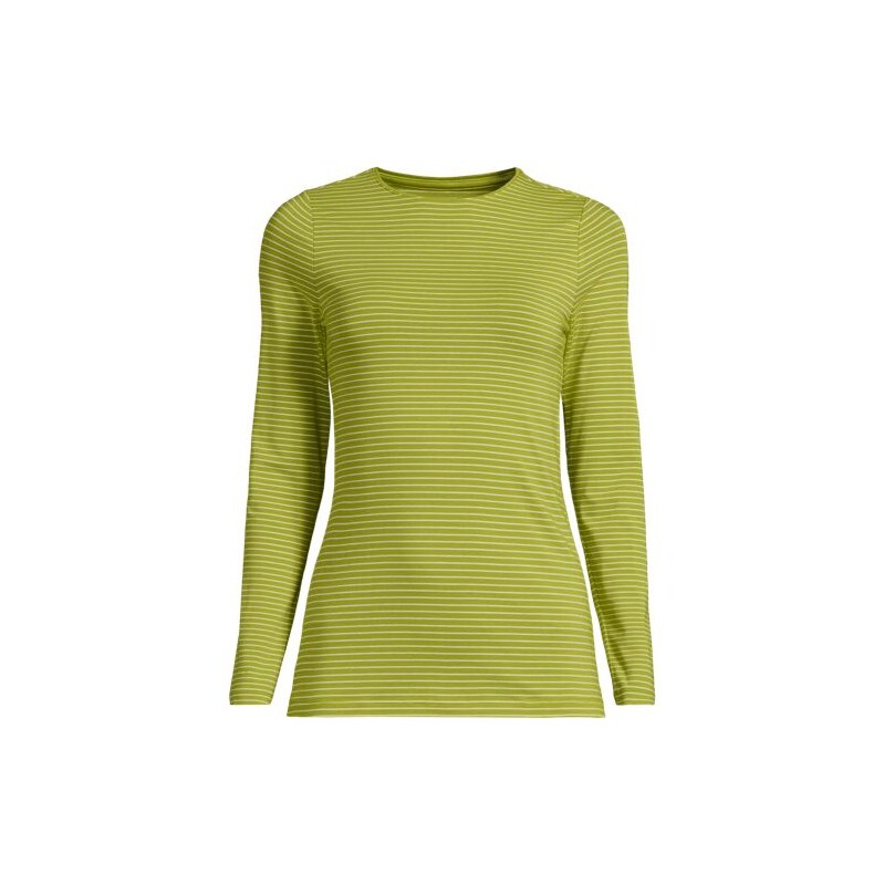Cotton Modal Long Sleeve Crew Neck Top, Women, size: 20-22, plus, 113581900