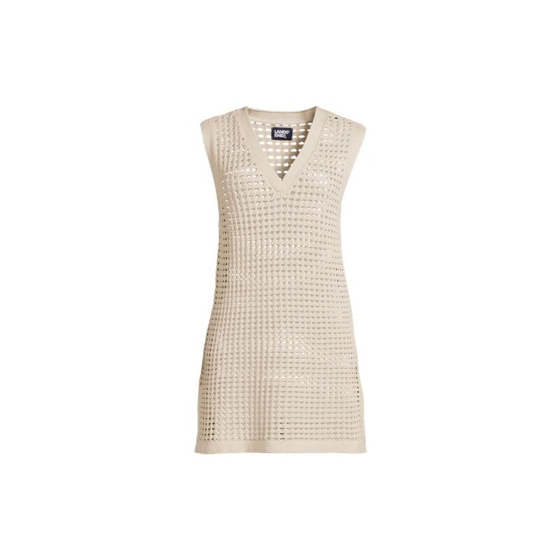 Open Knit V-Neck Swim Cover Up Dress, Women, size: 20-22, plus, Misc, 115261356