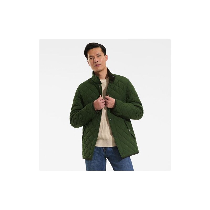 Diamond Quilted Cord Trimmed FeatherFree Jacket, Men, size: M,