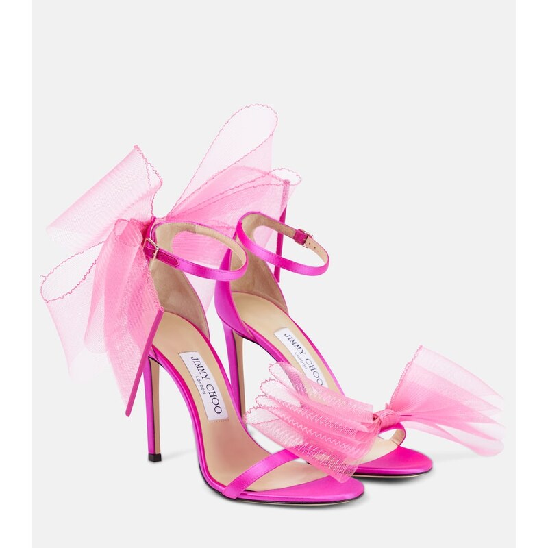 Jimmy Choo Aveline 100 bow-trimmed sandals