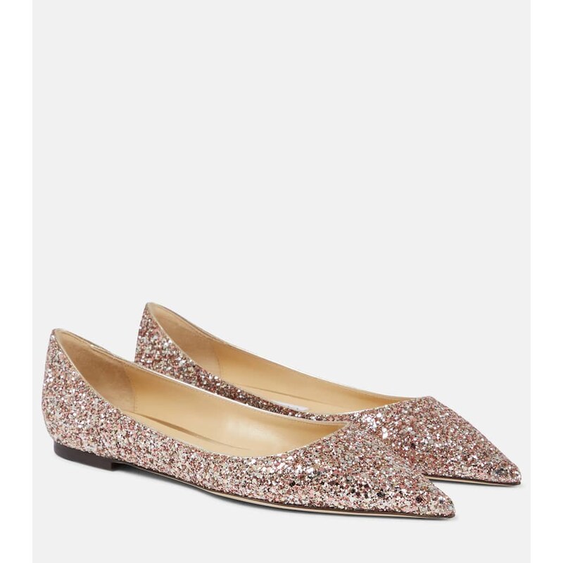 Jimmy Choo Love glitter ballet flats