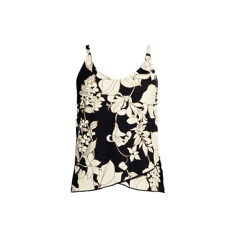 Tulip Hem Tankini Top, Women, size: 20-22, plus, Black, Nylon-blend, 115261266