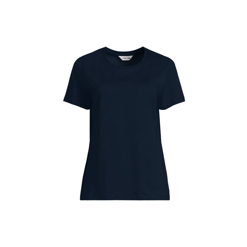 Supima Crew Neck T-Shirt, Women, size: 10-12, regular, Blue, Cotton, 115261808