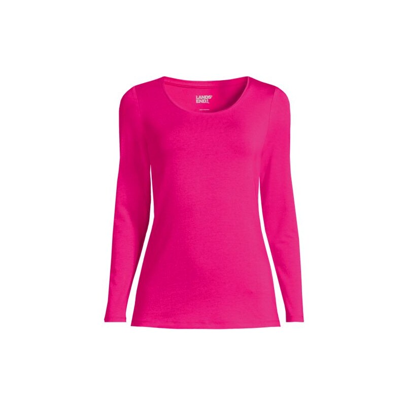 Cotton Modal Scoop Neck Top, Women, size: 10-12, petite, Pink, Cotton 114714518