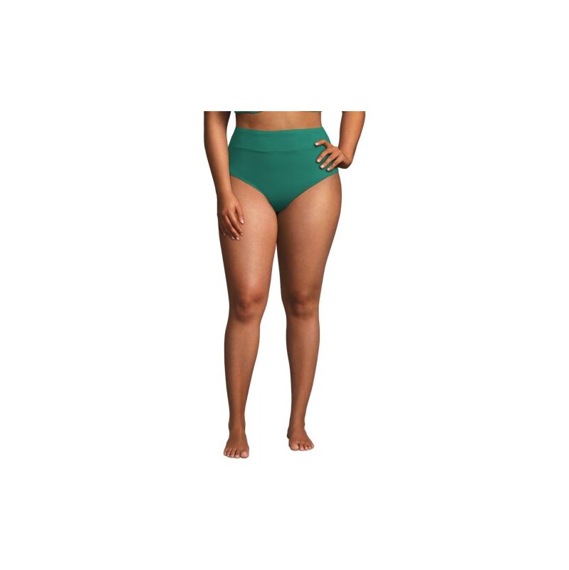 High Leg Bikini Bottoms, Women, size: 20-22, plus, Green, Spandex 113350543