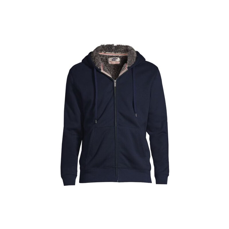 Serious Sweats Hooded Zip Jacket, Sherpa Lining, Men, size: L,
