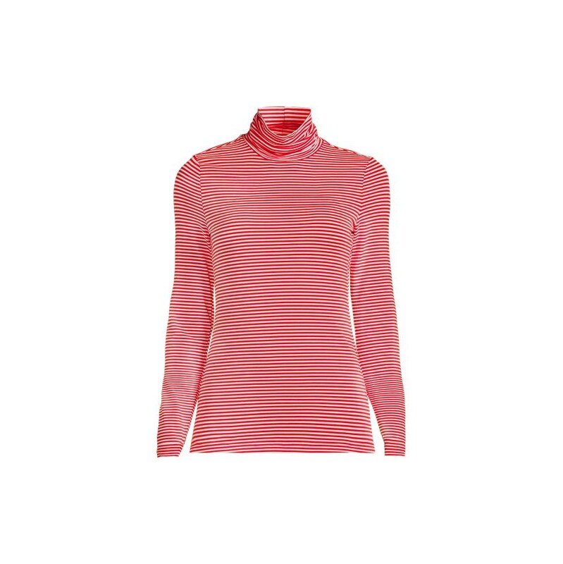 Cotton-modal Roll Neck Top, Women, size: 10-12, regular, Orange, 113492843