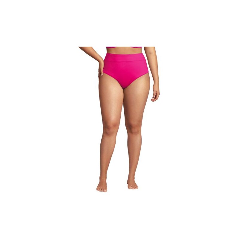 High Leg Bikini Bottoms, Women, size: 20-22, plus, Pink, Spandex/Nylon 113266617