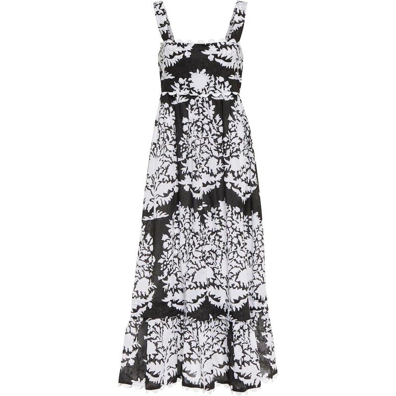 Juliet Dunn Printed cotton voile midi dress
